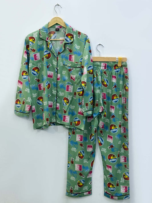Imported Linen Printed Summer Soul PJ Set-LP17