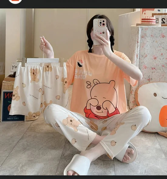 3 Piece Peach Shyness Nightwear
