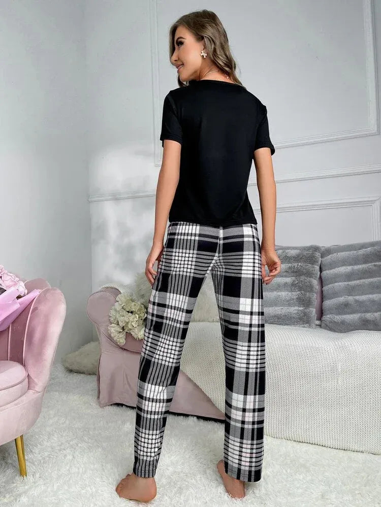 White Heart Printed Night Suit